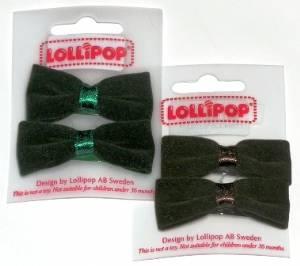 WEBSHOP Flocked Bow Hairclips Brown