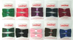 WEBSHOP Flocked Bow Hairclips Blk