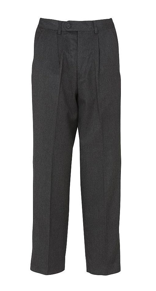Junior School Trousers with Pleated Front, Banner Brand, Grey - Kids-Biz
