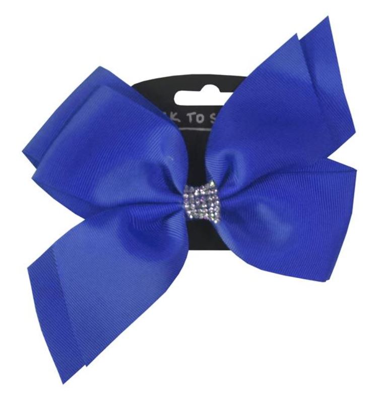 Large Hair Bow Clip in Jojo Style, Royal Blue - Kids-Biz