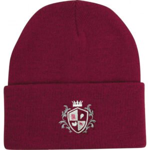 Maroon Knitted Hat with embroidered Imperial Oak School logo