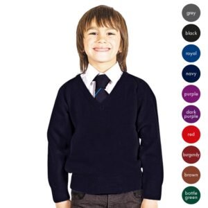 Soft Wool Mix School Jumper with V Neck