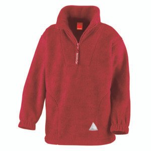 R033J Red Quarter Zip Kids Fleece