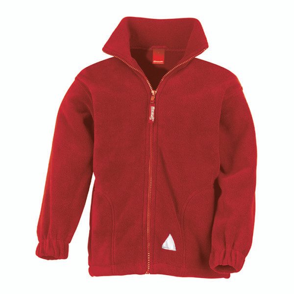 R036J Red Full Zip Kids Fleece