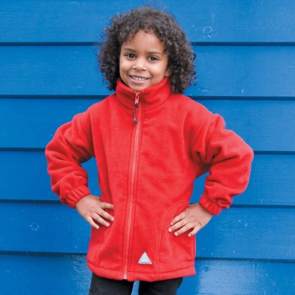 R036J Red Full Zip Kids Fleece Lifestyle