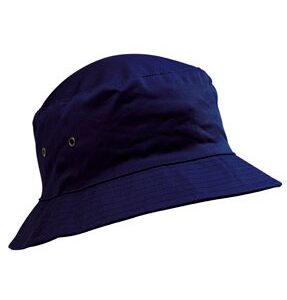 Childs Cotton Bucket-Style Sun Hat, Navy (2 sizes)