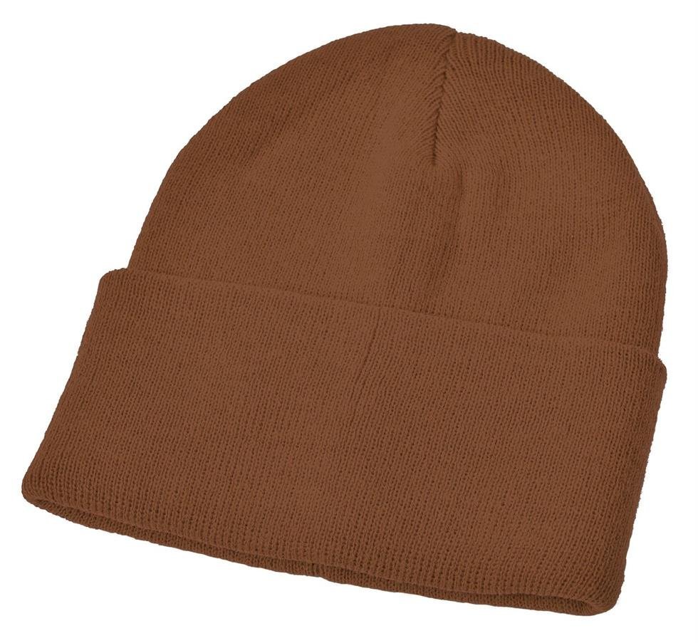 Childs Knitted Hat with Turn Up, Brown