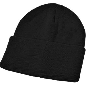 Childs Knitted Hat with Turn Up, Black