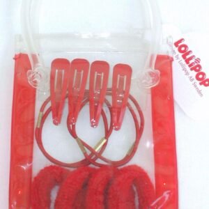 Hair Bobbles & Clips in Gift Bag, Navy Blue