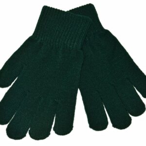 Childs Knitted Gloves, Bottle Green