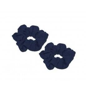 Velvet Scrunchie, Pack of 2, Navy Blue