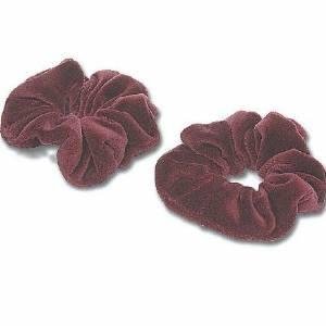 Velvet Scrunchie, Pack of 2, Maroon