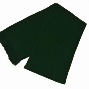 Childs Knitted Ribbed Scarf Bottle Green