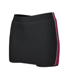 PE Skort, Black with Maroon Panels to match PE Shirt