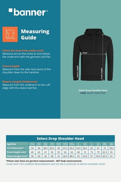 Banner Select Hoodie Sizes