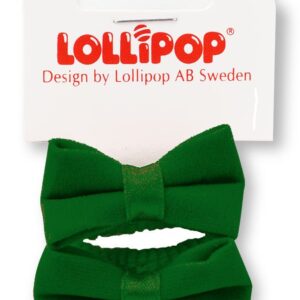 Flocked Velvet Hair Bobbles in Bow Shape - Pack of 2, Bottle Green