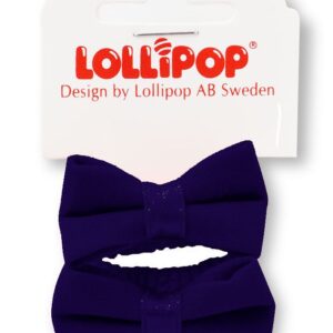 Flocked Velvet Hair Bobbles in Bow Shape - Pack of 2, Navy