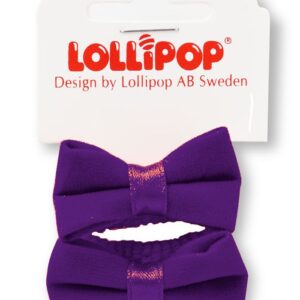 Flocked Velvet Hair Bobbles in Bow Shape - Pack of 2, Purple