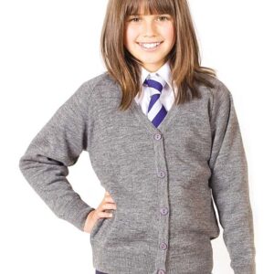 V Neck School Cardigan in Soft Merino Wool Mix