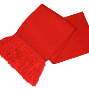 Childs Knitted Red Scarf with Fringe, Zeco brand