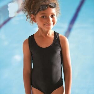 Girls David Luke Swimsuit in black and royal blue
