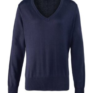 Fine Cotton Acrylic V-Neck Jumper for Senior Boys/Girls, Navy, MagicFit Brand