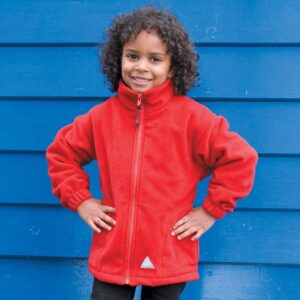 Kids Fleece Jacket Full Zip, for School or Leisure, Result brand, Red or Royal Blue
