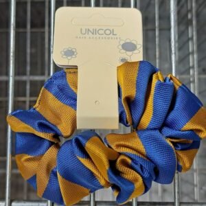 Royal Blue and Gold Scrunchie