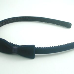 Flocked Hairband with Bow, Maroon