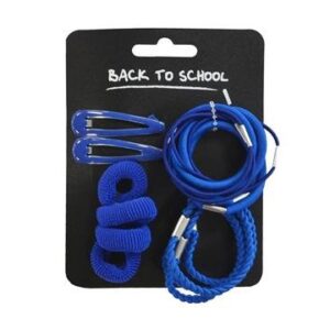 Small Set of Hair Bows, Clips, Bobbles - 16 pcs, Royal Blue