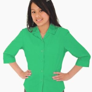 Girls Fitted Blouse, Pack of 2, Apple Green