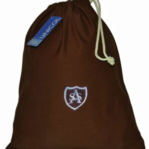 Brown Gym Bag with embroidered design