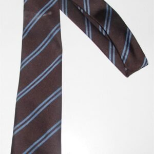 Brown Tie with Sky Blue Stripe, 2 sizes