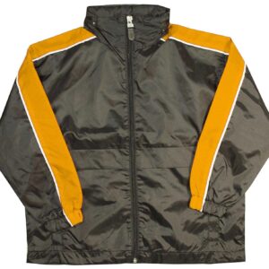 Kustom Kit Sports Rain Jacket, Black with Amber/Orange Panels, Adult