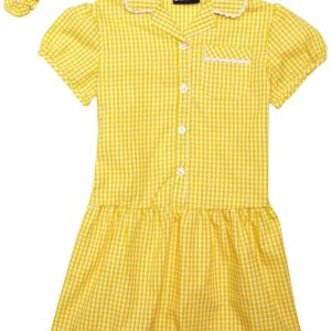 Banner Gingham Dress (Buttoned Front), Yellow