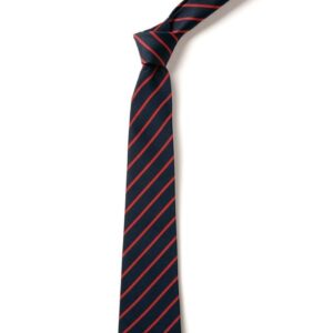 Navy and Red Striped Tie, 2 Lengths