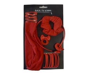 Large Set of Hair Accessories with Clips, Scrunchie, Bobbles, Hairbands, Maroon